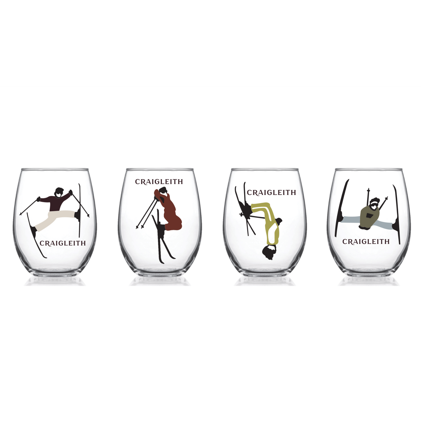 Skiier Wine Glasses